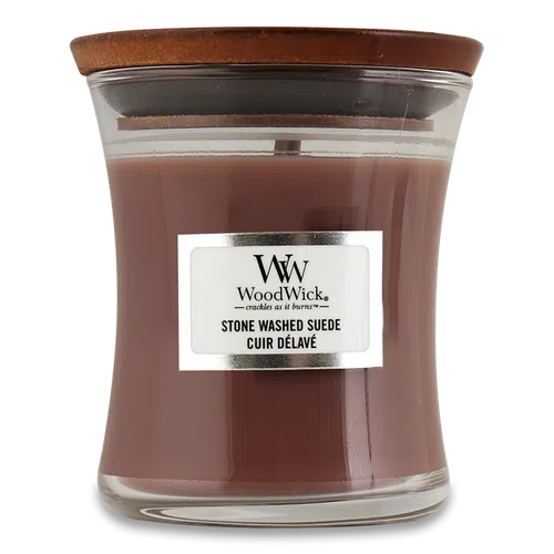 Свічка ароматична Woodwick Mini Stone Washed Suede з ароматом замші 85 г (1667918292)