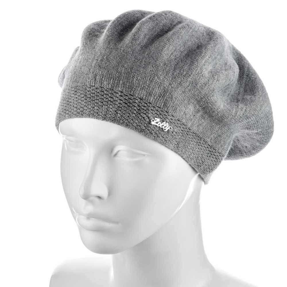 Берет женский Zolly ZH180 на ножке двойной тонкой вязки Серый