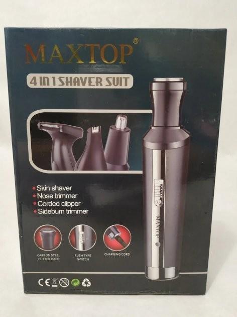 Триммер аккумуляторный Shaver Maxtop для стрижки волос и бороды с насадками Черный - фото 5