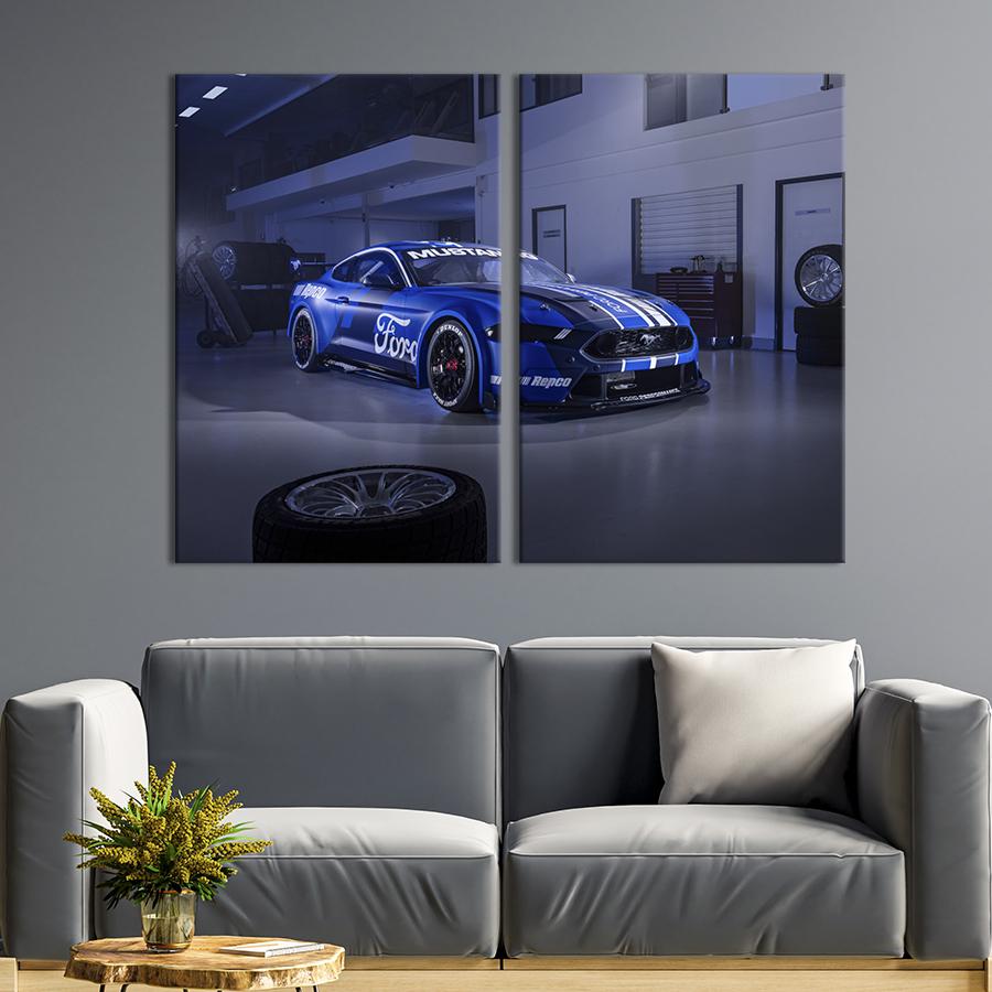 Картина на холсте Быстрый Ford Mustang GT Gen3 111x81 см (1284-2)