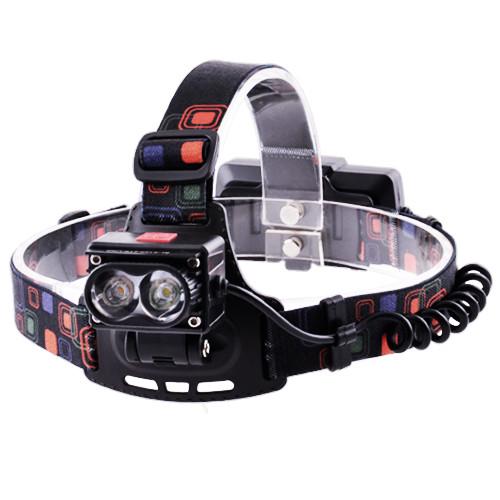 Фонарь налобный Headlamp 2125-2T6 аккумуляторный microUSB (t7571)