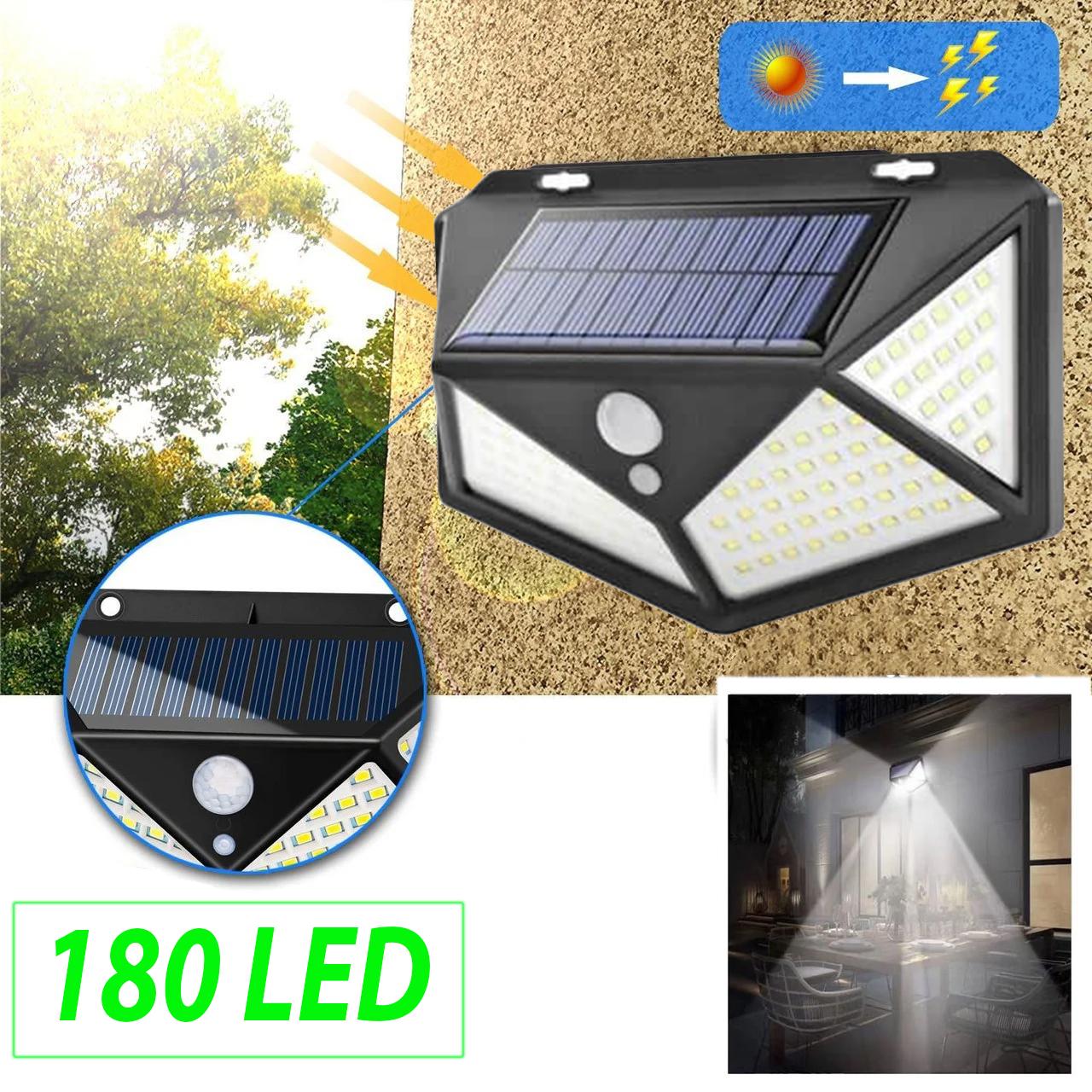 Комплект вуличних настінних ліхтарів Solar HS-8010A 4 шт. 180LED Чорний (8010teh4pcs) - фото 5