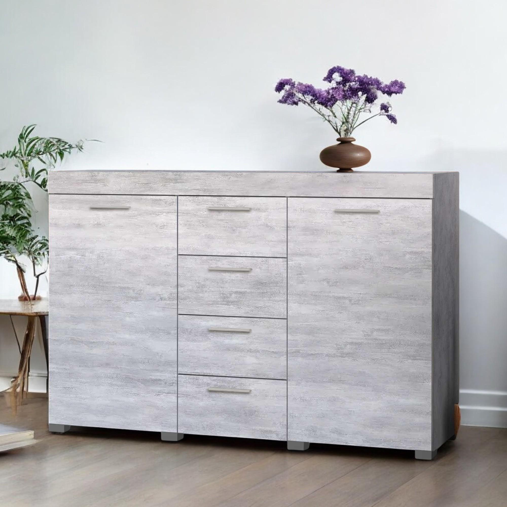 Комод з двома тумбами та висувними шухлядами Бетон (О-7) - фото 2 Комод з двома тумбами та висувними шухлядами Бетон (О-7) - фото 2