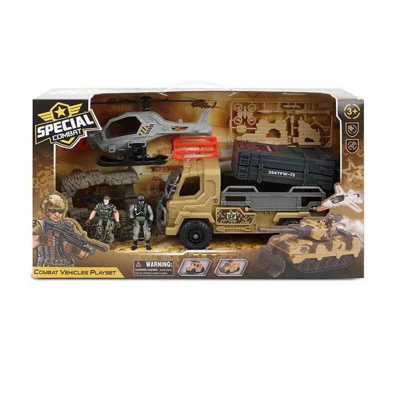 Игровой набор военный машина с запускателем/вертолет Green (142867)