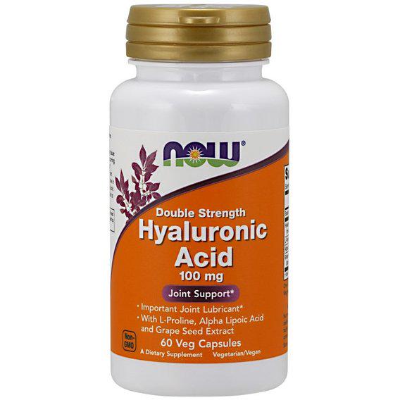 Гіалуронова кислота NOW Foods Hyaluronic Acid Double Strength 100 мг 60 Veg Caps