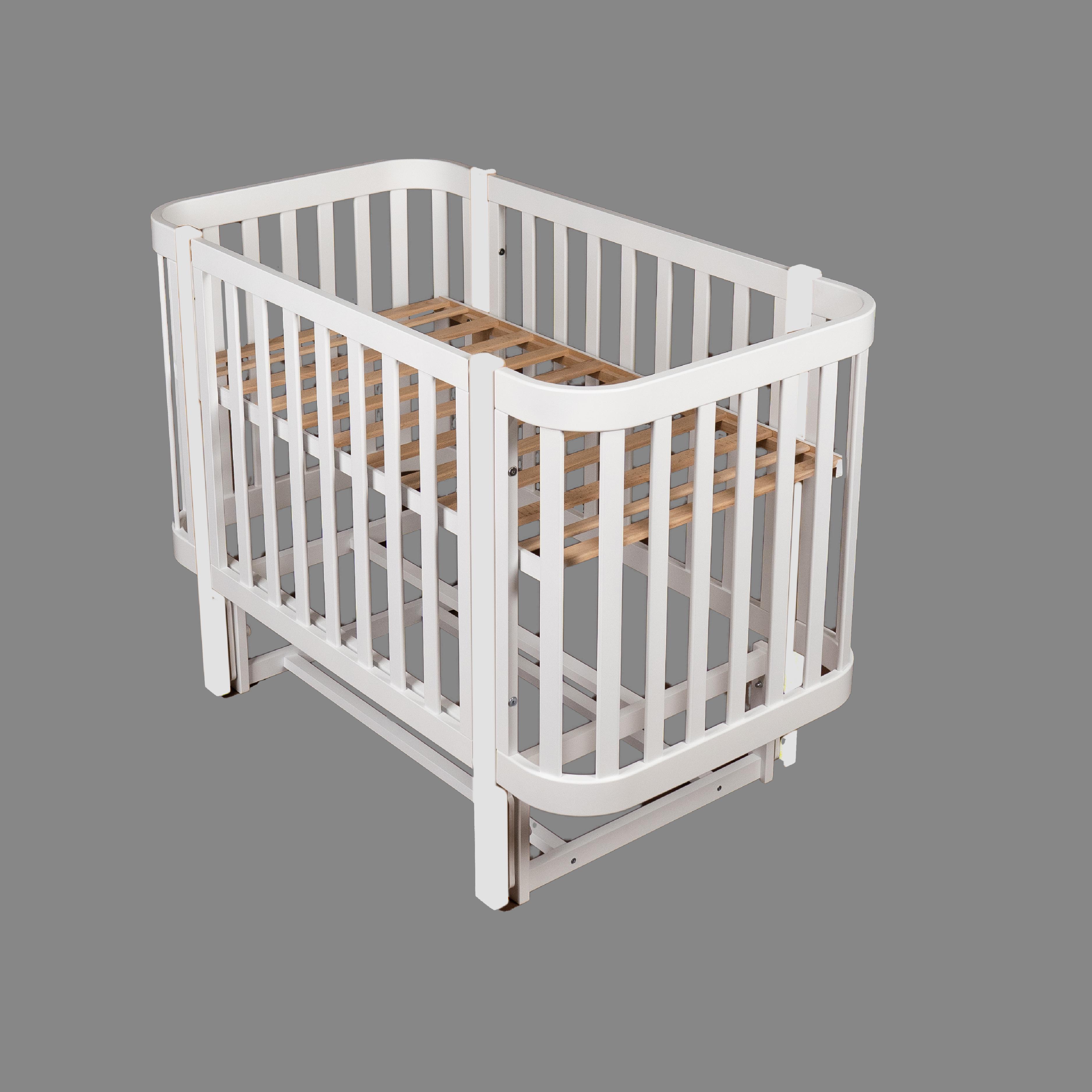 Детская кроватка Dominanta Милано с маятником и опускной боковиной Белый (ЛД 7 Б_01) - фото 4