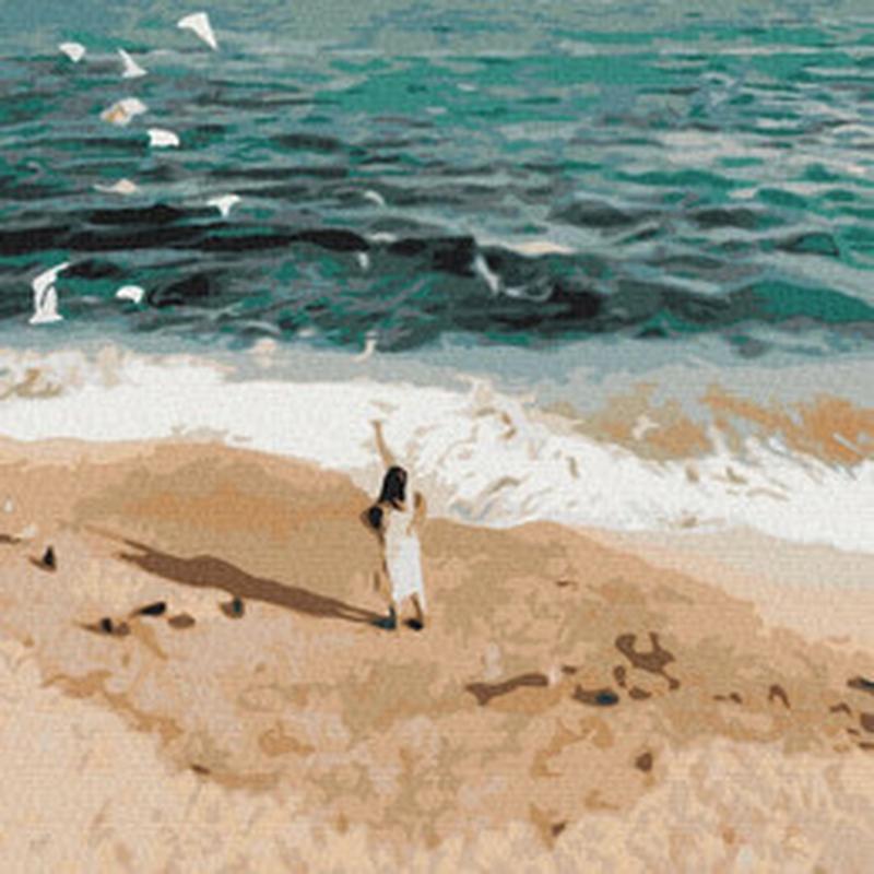 Картина по номерам BrushMe Фигура на побережье GX37562 холст на подрамнике 40x50 см (1334397037)