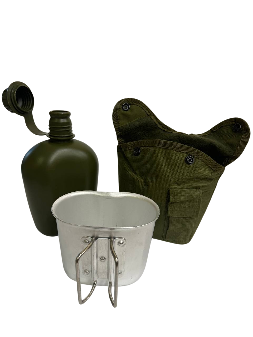 Фляга Solve NATO с утепленным чехлом и алюминиевой чашкой 1 л Оливковый (KT6104001)