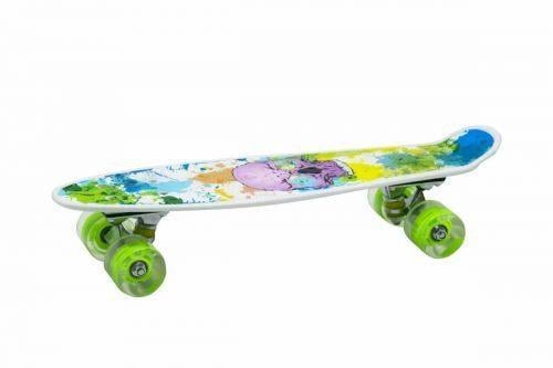 Пенниборд колеса с подсветкой Череп Разноцветный