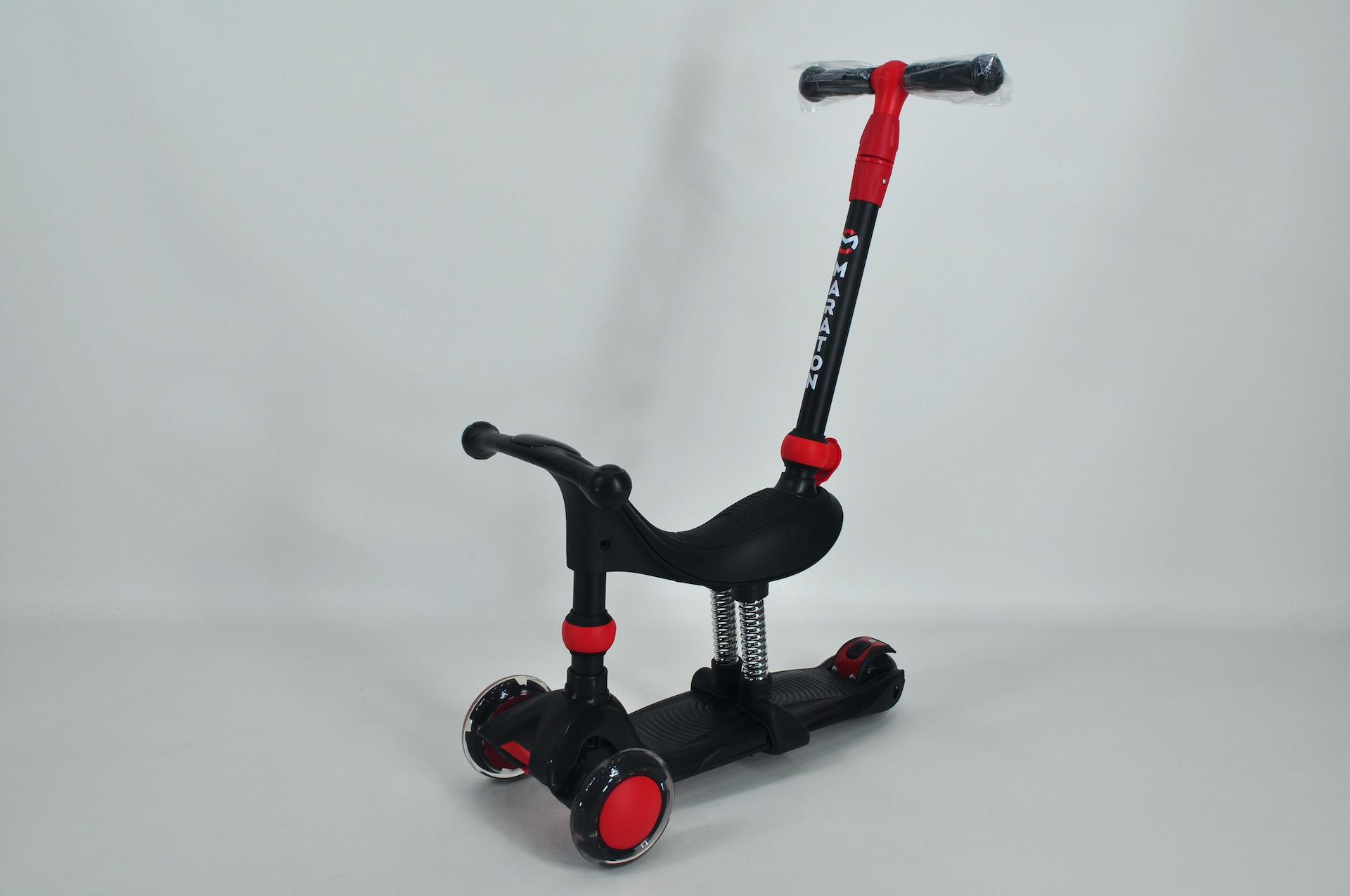 Самокат біговел Maraton Credo 3в1 дитячий триколісний з сидінням та батьківською ручкою Чорний - фото 3 Самокат біговел Maraton Credo 3в1 дитячий триколісний з сидінням та батьківською ручкою Чорний - фото 3