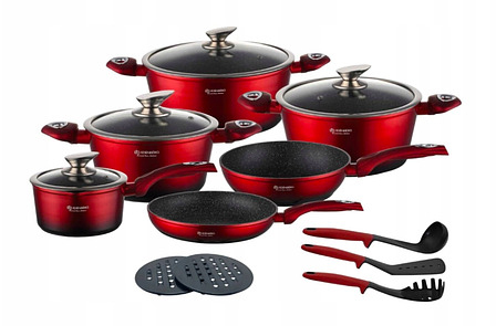 Набор кухонной посуды Edenberg 15 пр. с антипригарны покритием (EB-5619) - фото 3 Набор кухонной посуды Edenberg 15 пр. с антипригарны покритием (EB-5619) - фото 3