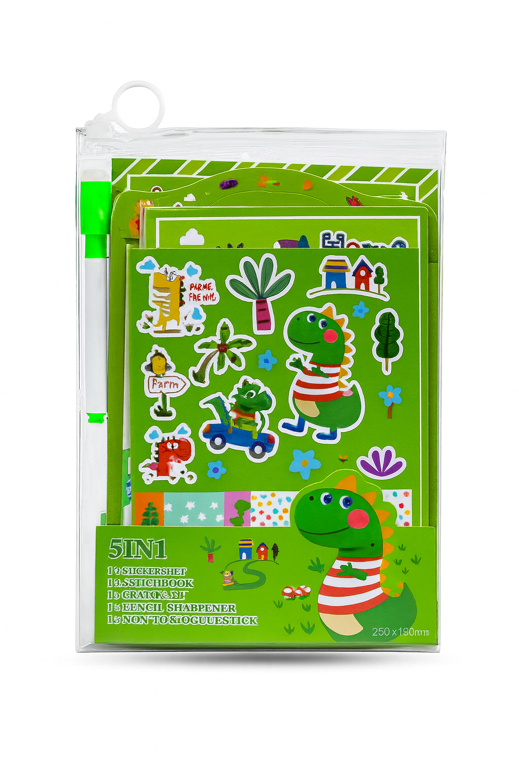 Набор для творчества детский ZHILBANG E-901 5в1 с наклейками и маркером Зеленый (R97855)