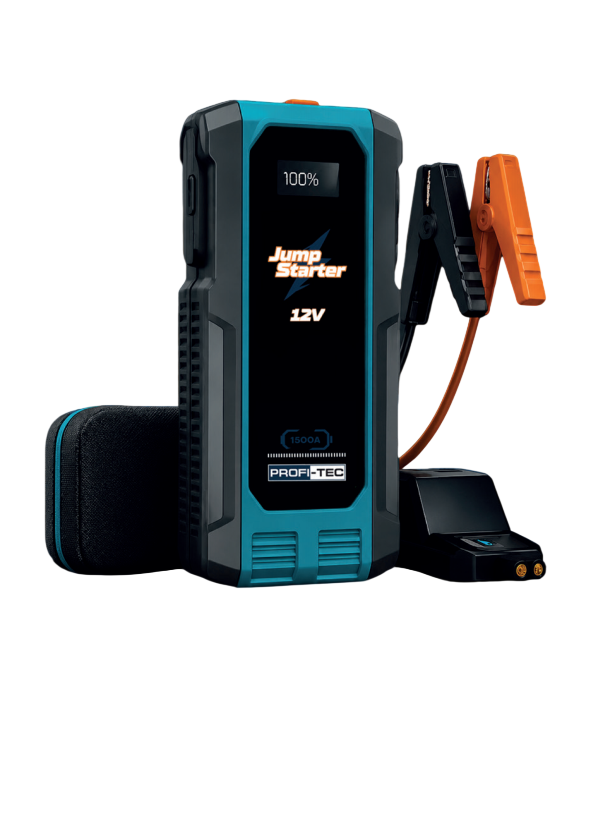 Пусковое устройство PROFI-TEC JS-1500 12 В 500/1500 А 12000 мА с USB и фонарем (PH01349)