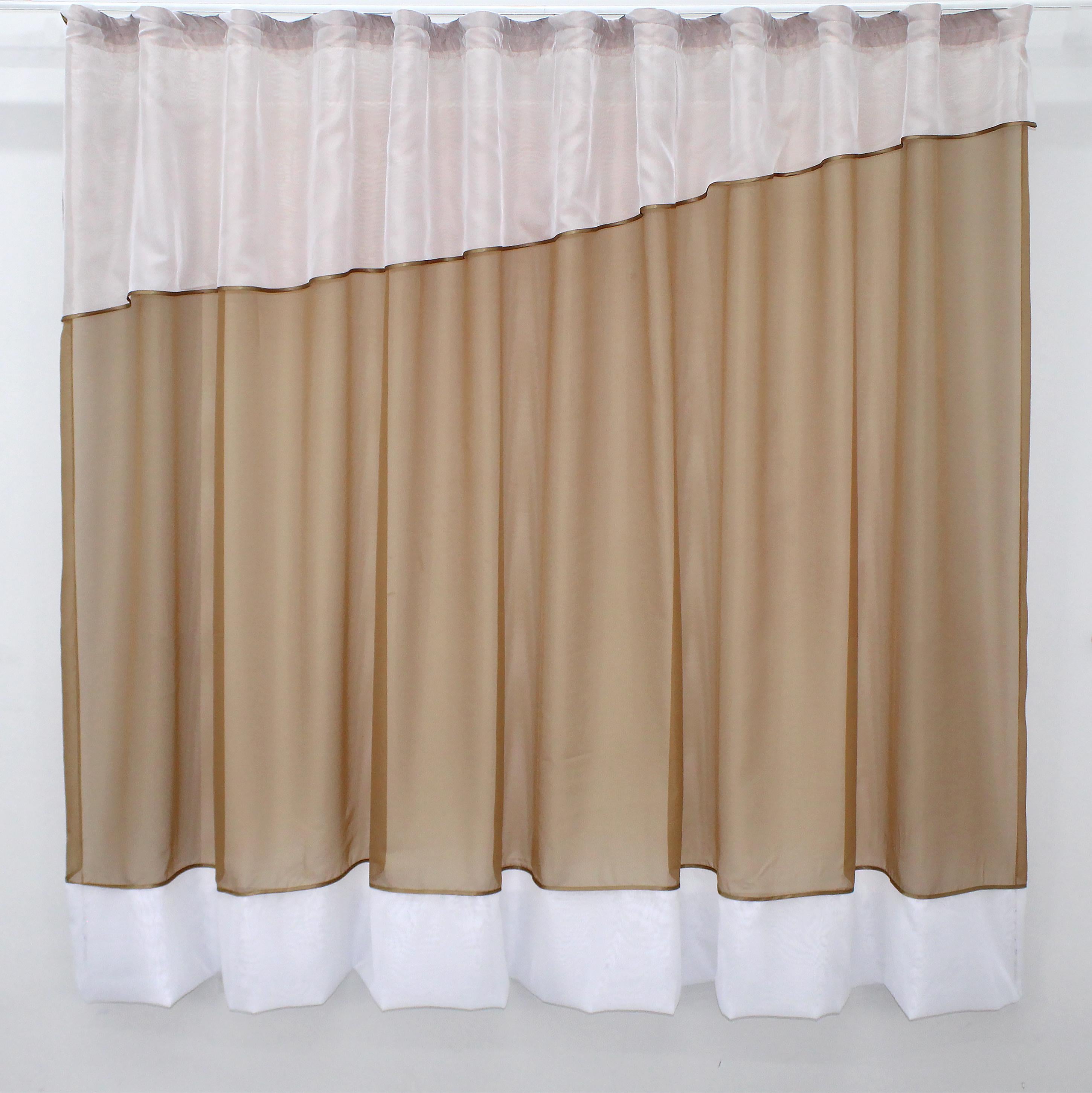 Занавеска кухонная VR-Textil № 047к 280х170 см Белый/Коричневый (52-0470)