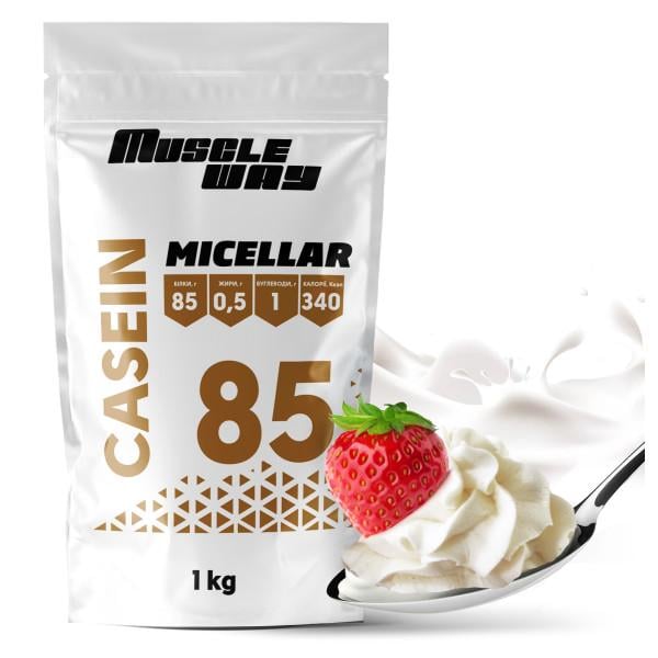 Мицеллярный казеин MuscleWay 85% Крем-сливки на 25 порций в порошке 1 кг (21-125-mk-mw-rs1.ks)