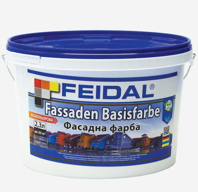 Фарба фасадна Feidal Fassaden Basisfarbe 2,3 л Безбарвний (1886455317) - фото 1 Фарба фасадна Feidal Fassaden Basisfarbe 2,3 л Безбарвний (1886455317) - фото 1