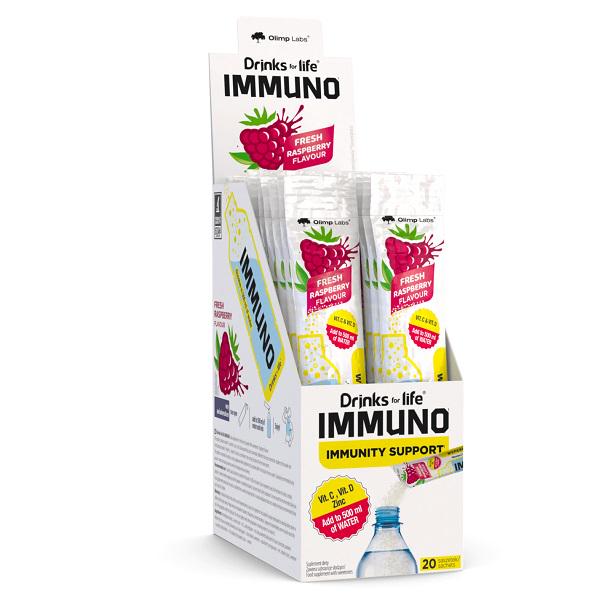 Комплекс витаминно-минеральный для спорта Olimp Nutrition Drinks for life IMMUNO 20х9 г Raspberry (000021462)