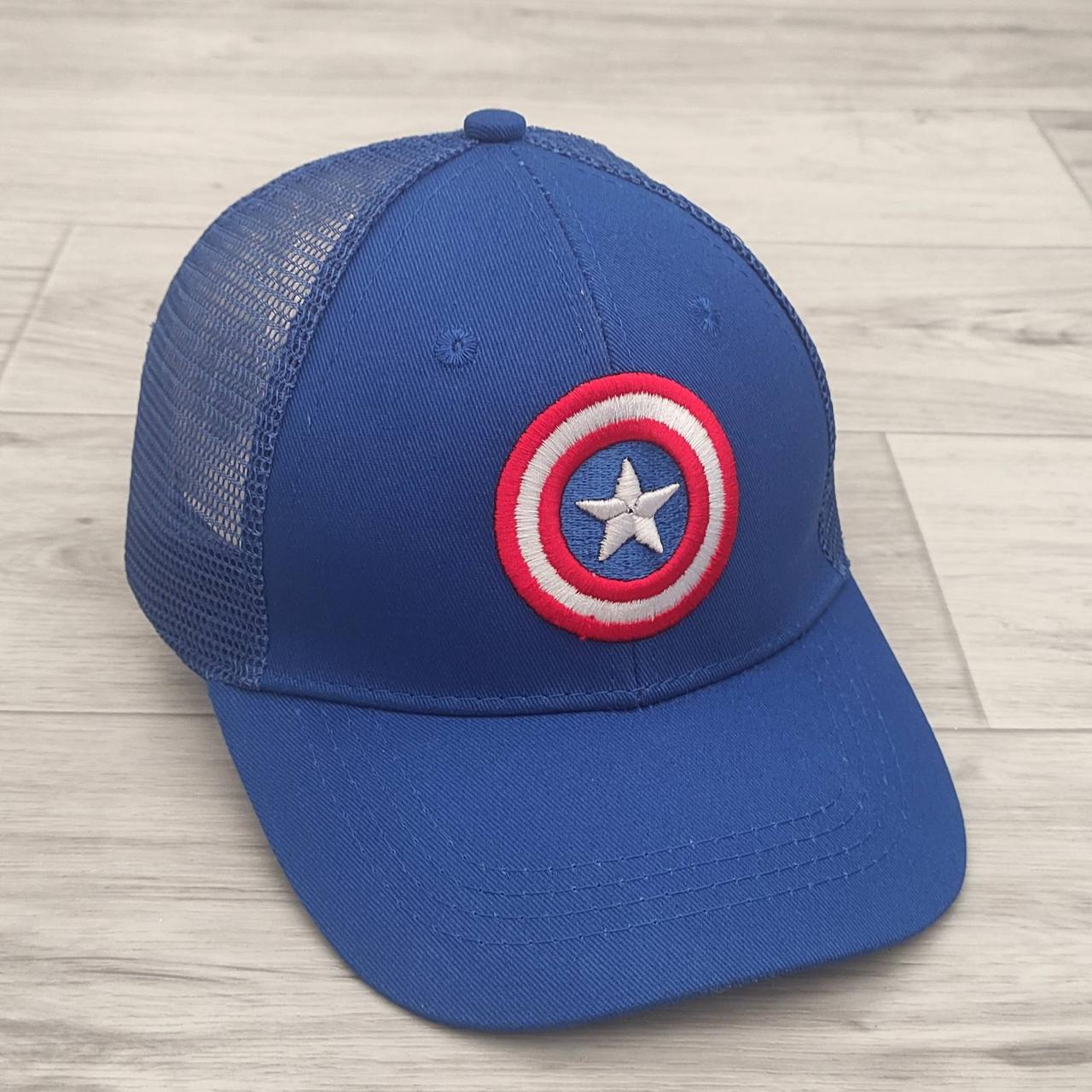 Кепка дитяча Капітан Америка з сіточкою р. 50-54 Синій (2227)