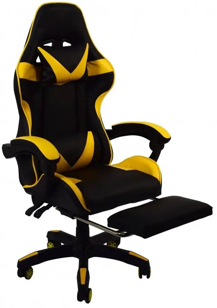 Крісло геймерське Bonro B-810 з підставкою для ніг Жовтий (42300046) - фото 6 Крісло геймерське Bonro B-810 з підставкою для ніг Жовтий (42300046) - фото 6