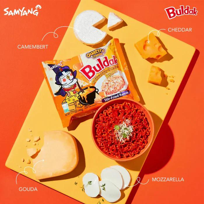 Лапша рамен Samyang Buldak Quattro Cheese Hot Chicken Ramen 4 сири 145 г - фото 2