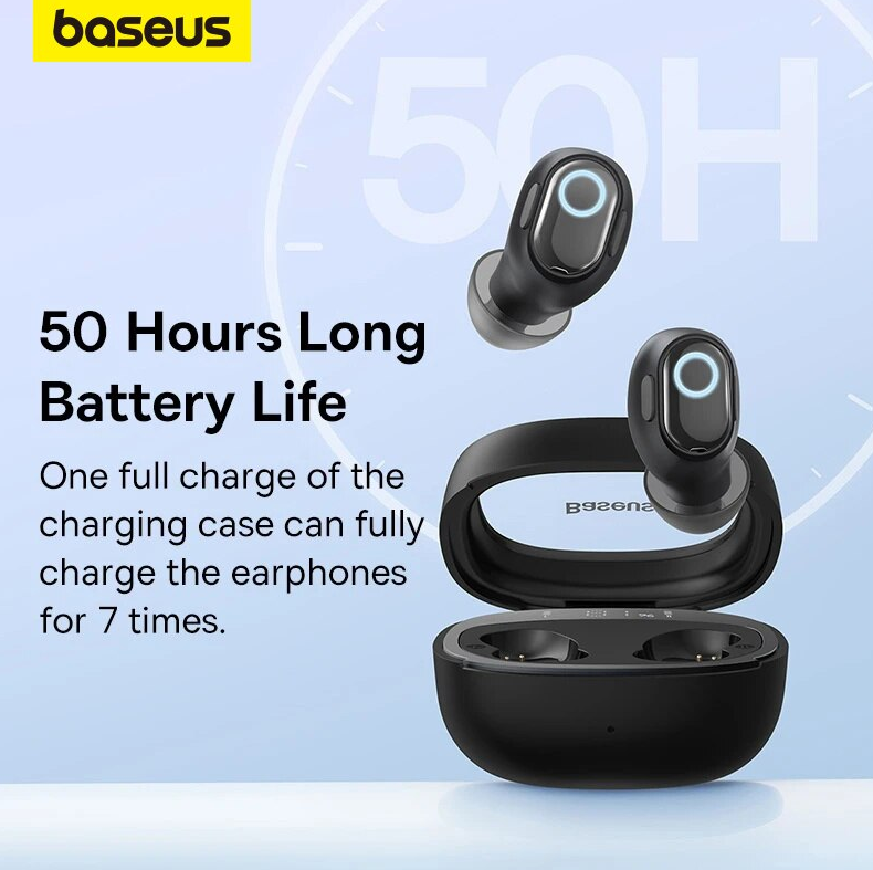 Навушники бездротові Baseus True Wireless WM02 Plus 5.3 Bluetooth 50 годин роботи Чорний (1897088123) - фото 4