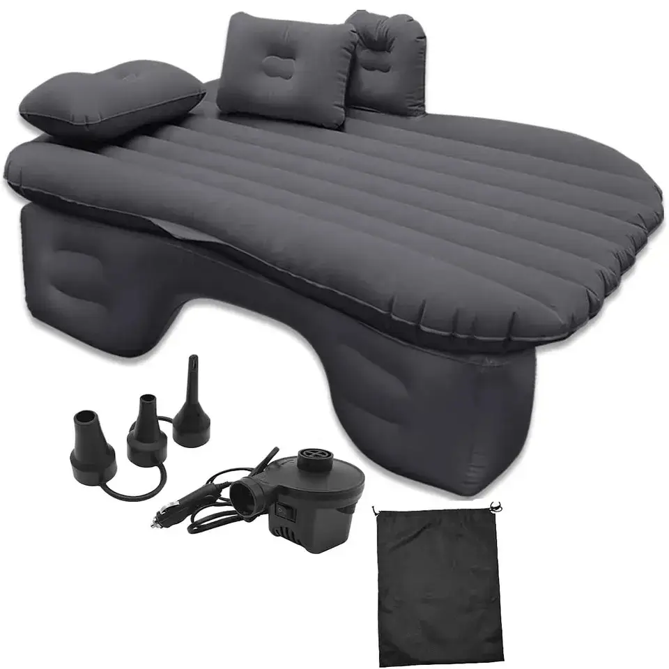 Матрац надувний в машину на заднє сидіння з насосом і окремою тумбою Чорний (1120) - фото 9