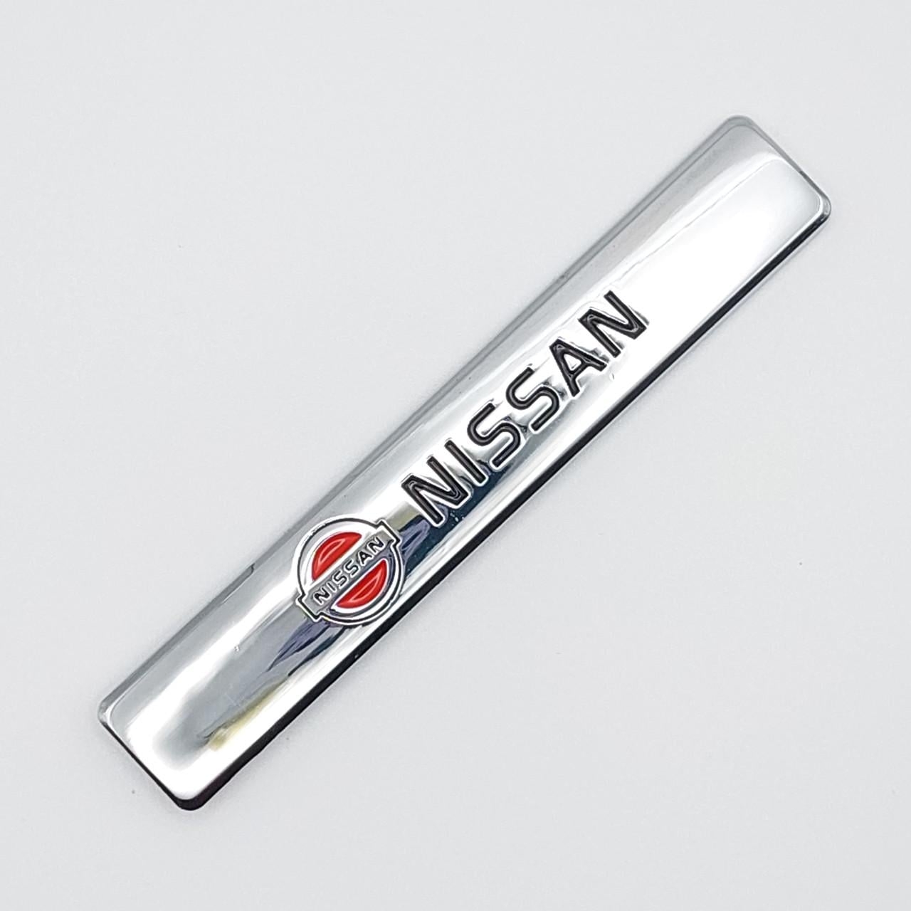 Емблема плашка Nissan 9,2х1,2 см Хром глянцевий (1756790333)