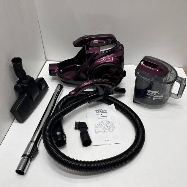 Пилосос контейнерний циклонний Zepline ZP-6805 зручний з телескопічною трубою Фіолетовий (0187) - фото 2 Пилосос контейнерний циклонний Zepline ZP-6805 зручний з телескопічною трубою Фіолетовий (0187) - фото 2