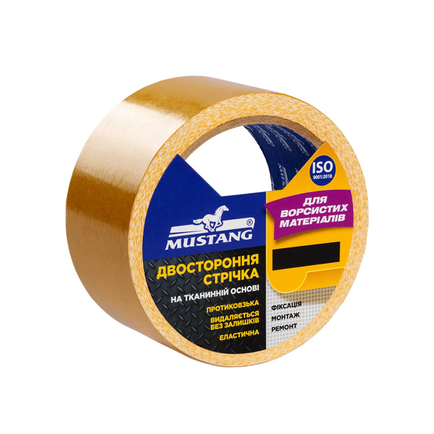 Лента двусторонняя Mustang DCT505 50x0,25 мм 5 м ткань/каучук Белый (INRUC0020650005000)