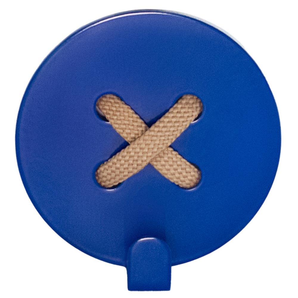 Гачок настінний Glozis Button H-027 8х8 см Blue - фото 1