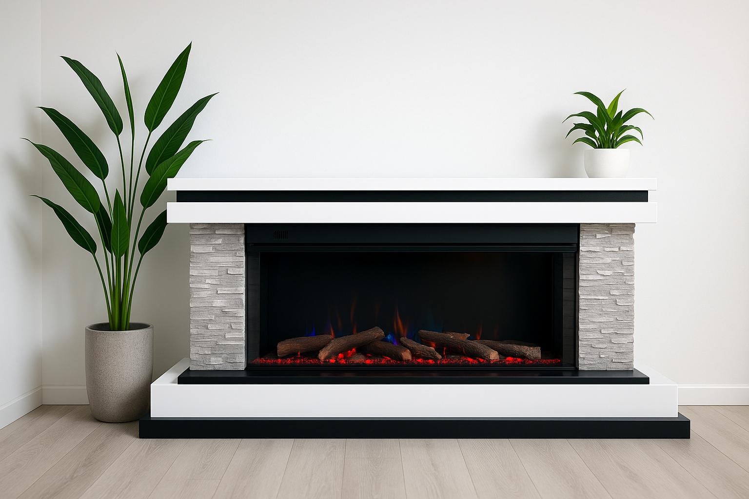 Камін електричний трьохсторонній Binelli Long 3D Bluetooth звук потріскування дров 1500 Вт (10081650)