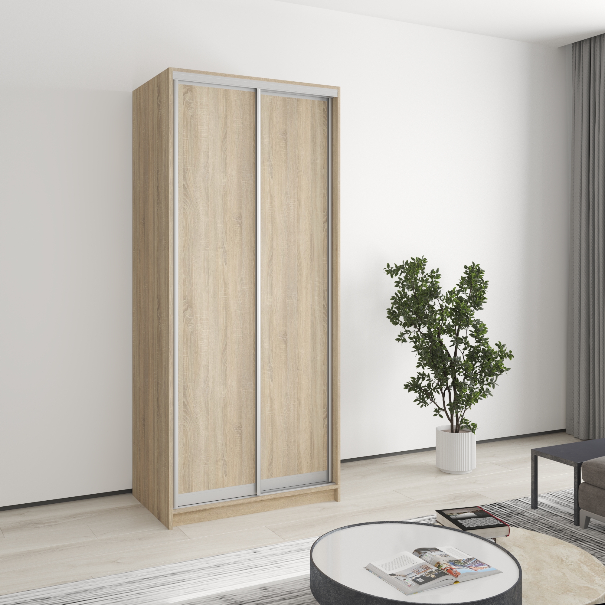 Шкаф-купе двухдверный Mebel Star Стандарт AL MBS-2260 90х45х210 см Дуб сонома (1003214)