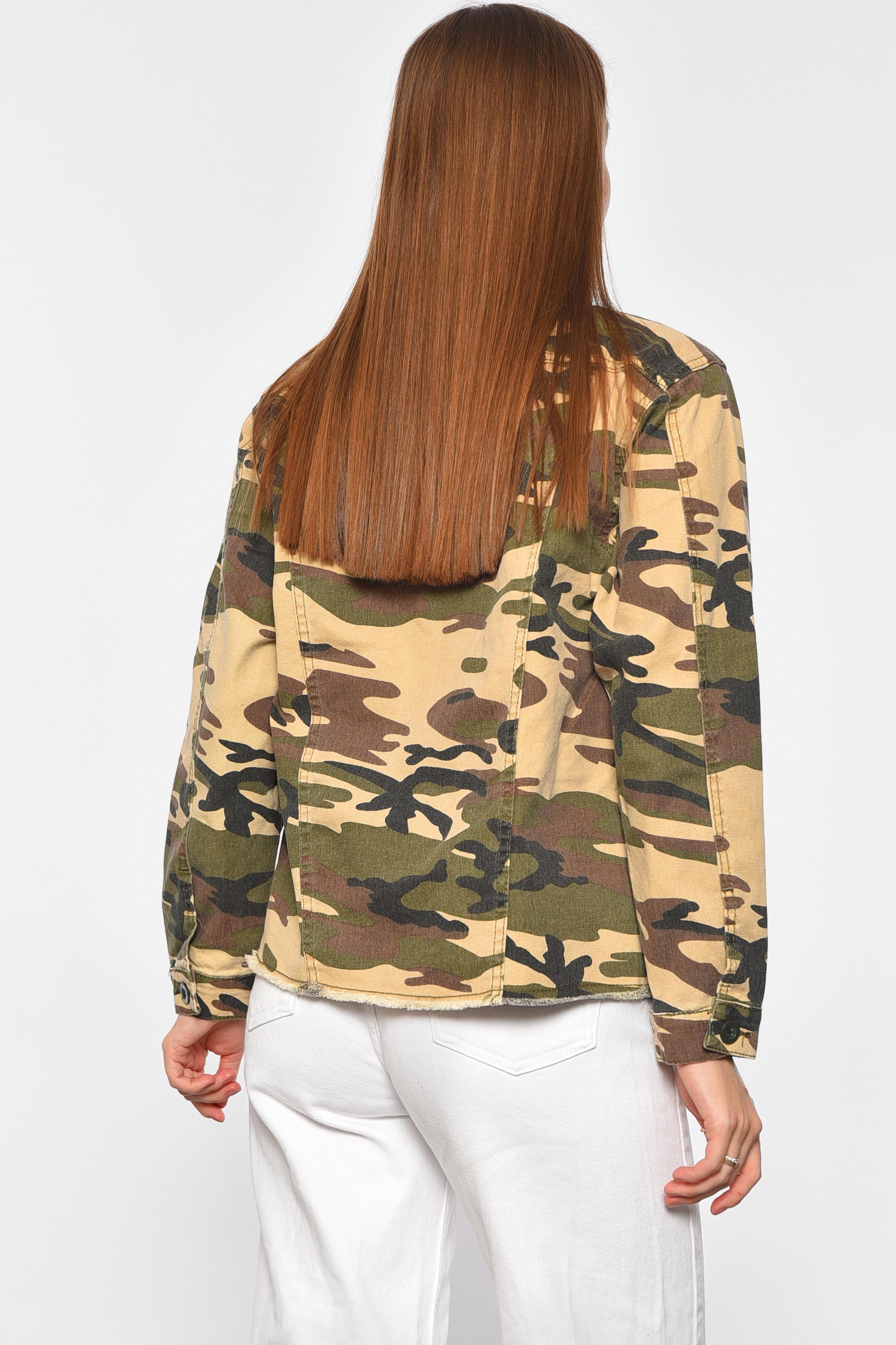 Джинсовка женская камуфляжная M Хаки (188058) - фото 3 Джинсовка женская камуфляжная M Хаки (188058) - фото 3