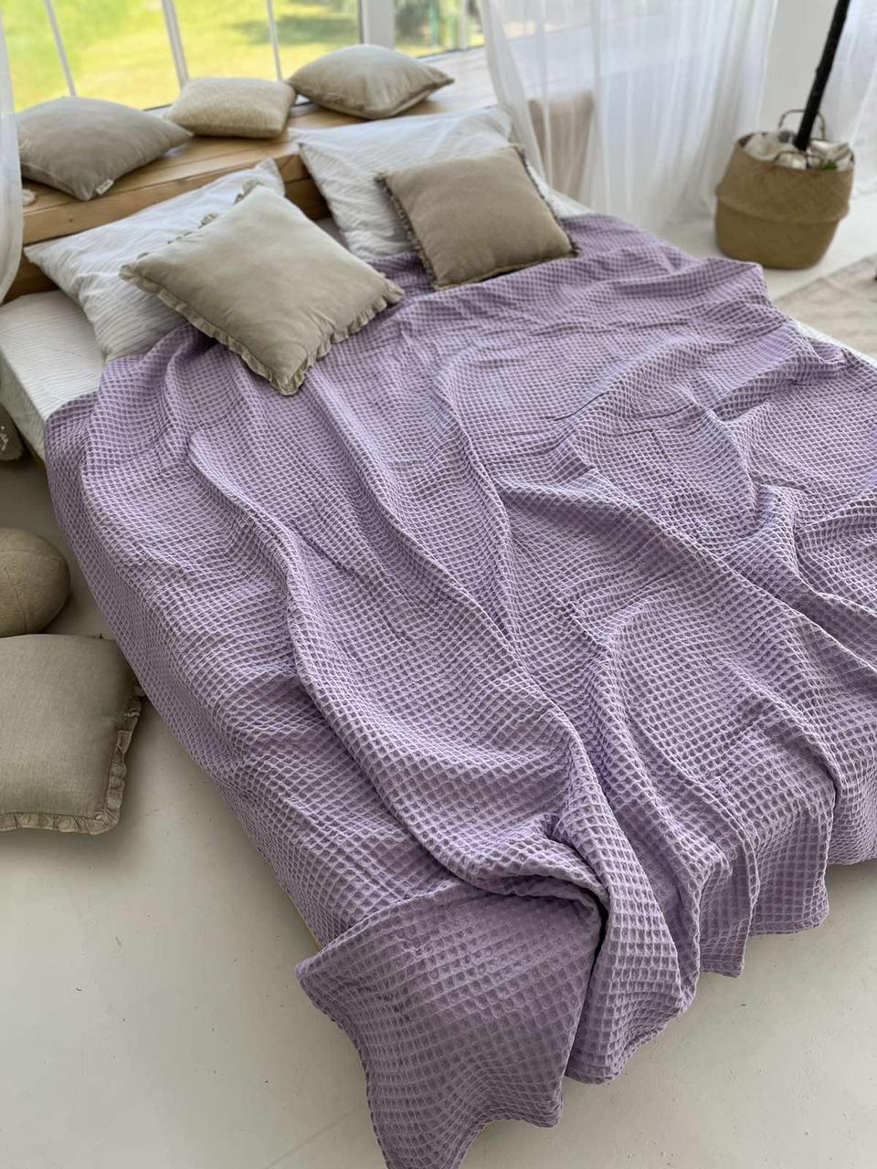 Покрывало ZEINTEX Greece хлопковое вафельное 230х280 см Лиловый (18094281) - фото 8 Покрывало ZEINTEX Greece хлопковое вафельное 230х280 см Лиловый (18094281) - фото 8