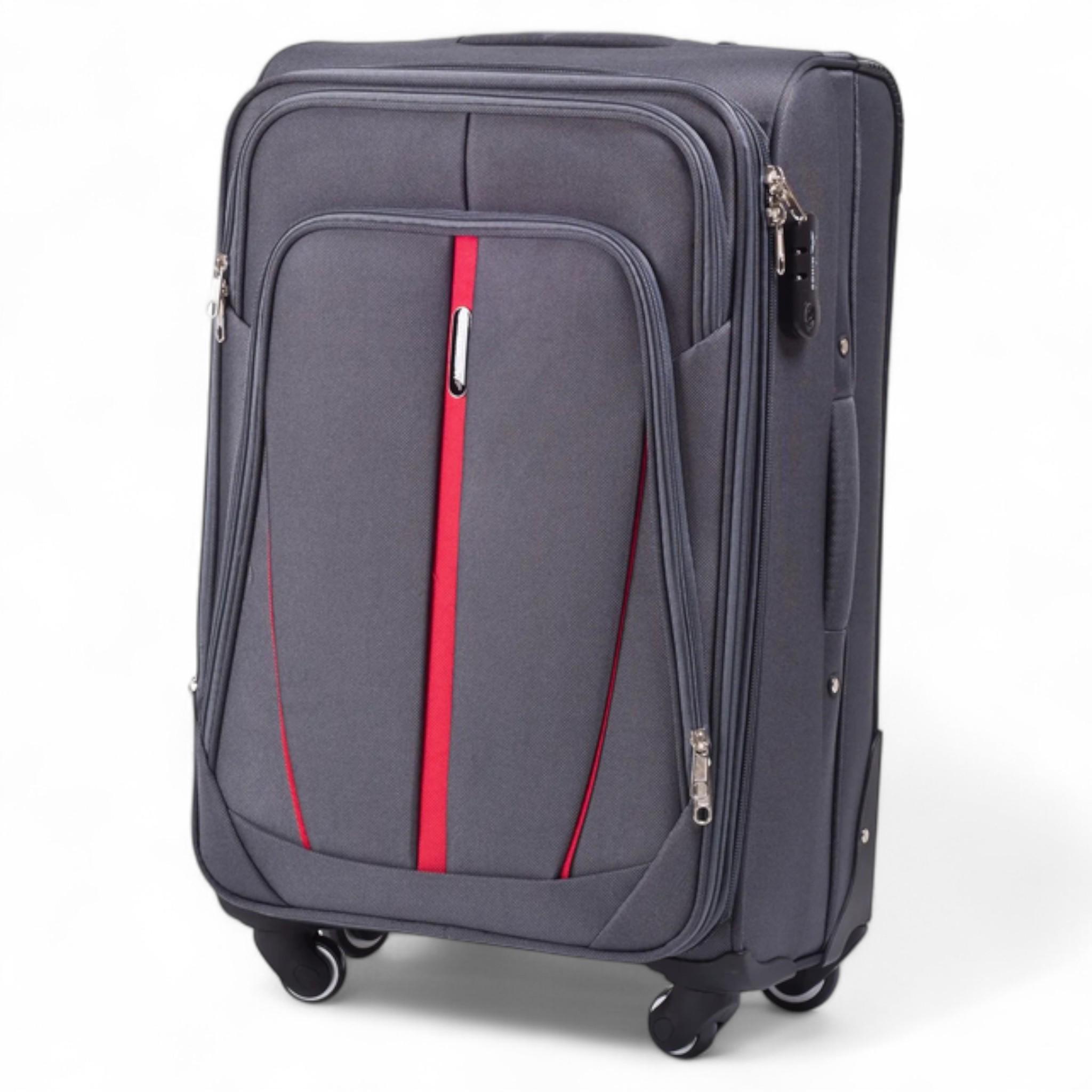 Чемодан Wings 1706 cordura на 4-х колесах с кодовым замком M 63 л Grey (S_1706GreyM)