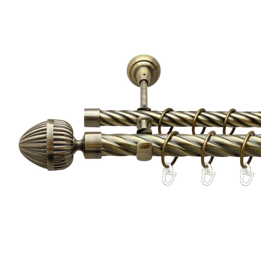 Карниз для штор Orvit Одеон дворядний скручений 25\19 мм 160 см Антик (00-00017901)