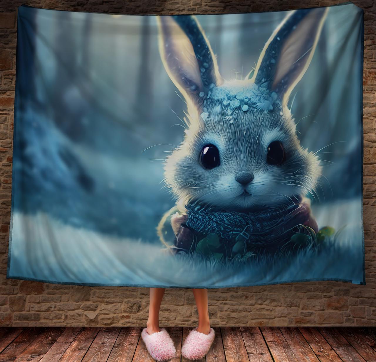 Плед с 3D принтом 01 Кролик в зимнем сказочном лесу 150х200 см (epi_1813) Плед с 3D принтом 01 Кролик в зимнем сказочном лесу 150х200 см (epi_1813)