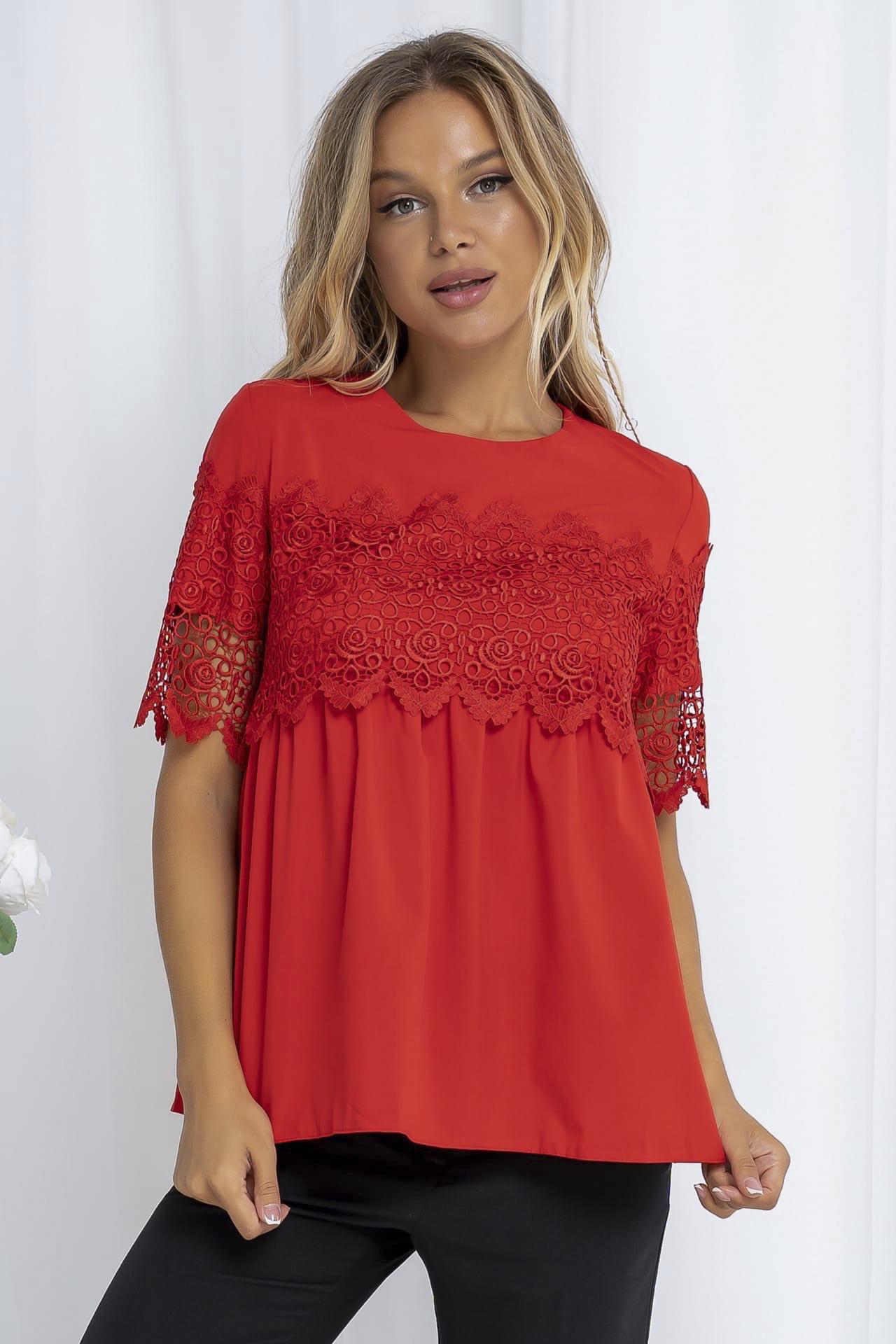 Блуза жіноча р. 42 Червоний (157075) - фото 3 Блуза жіноча р. 42 Червоний (157075) - фото 3