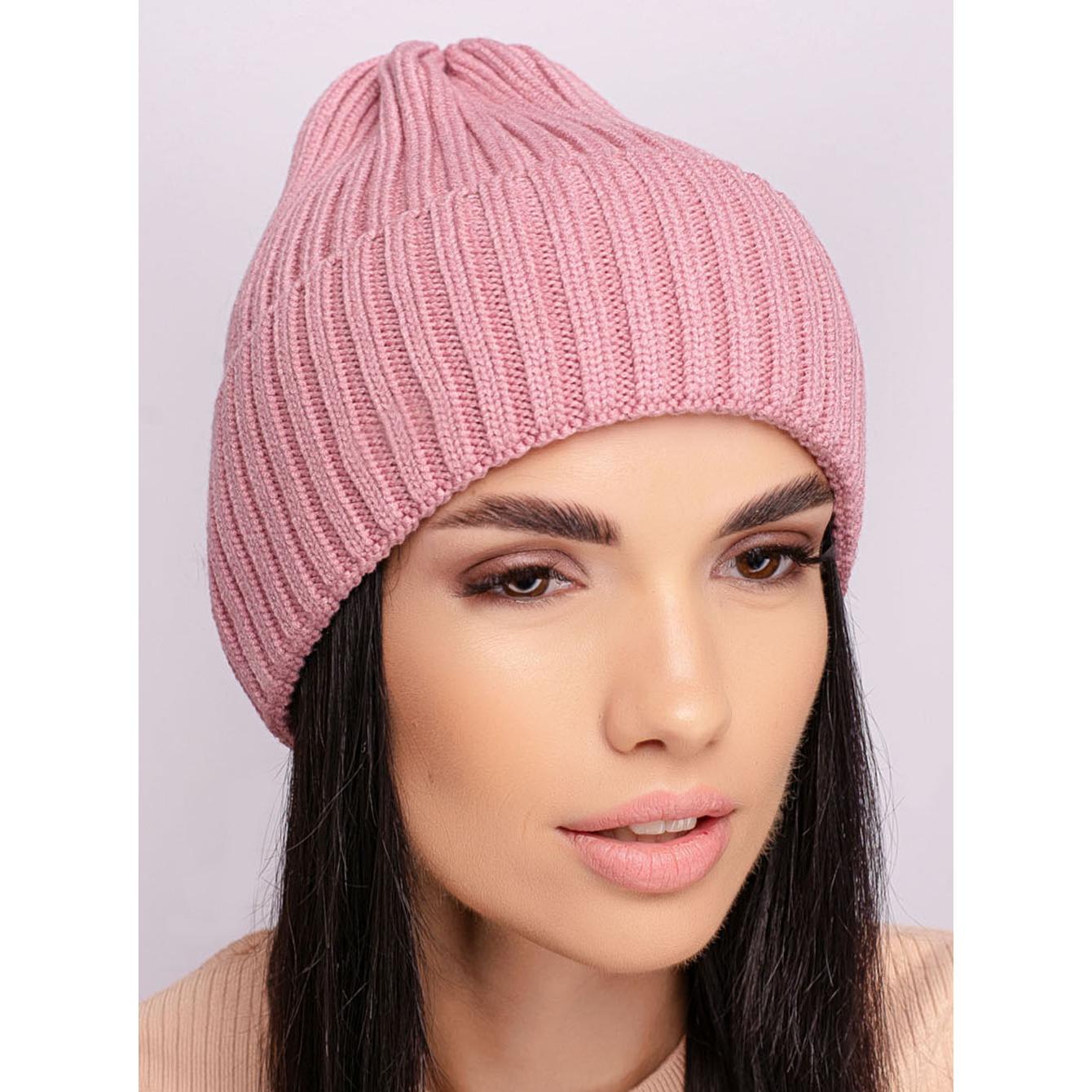 Шапка женская шерстяная с отворотом Leks Марка L р. 57-58 Розовый рассвет Шапка женская шерстяная с отворотом Leks Марка L р. 57-58 Розовый рассвет