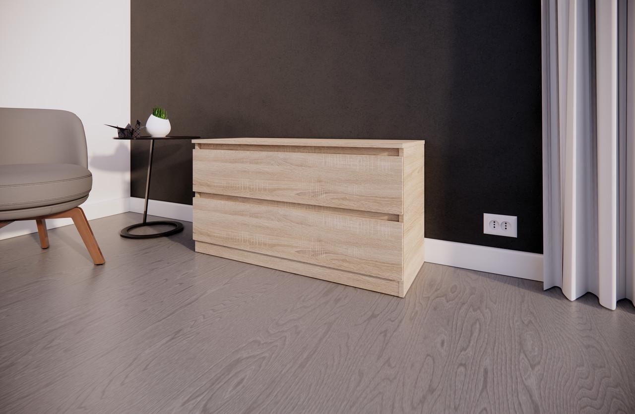 Комод MEBEX на 2 шухляди 100х40х54,4 см Дуб Сонома (VM2B1000DS) - фото 4 Комод MEBEX на 2 шухляди 100х40х54,4 см Дуб Сонома (VM2B1000DS) - фото 4