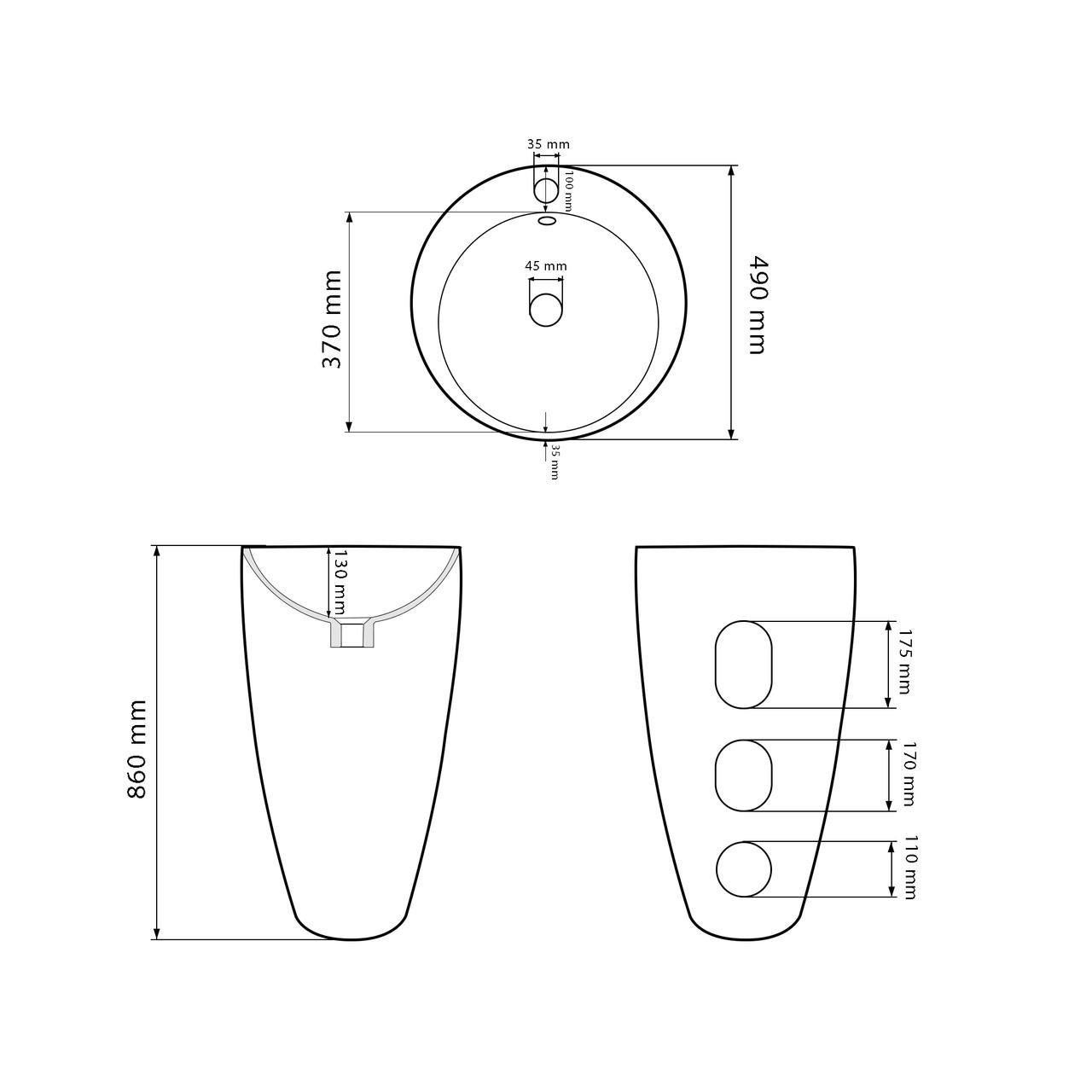 Умывальник напольный VBI AGROPOLI Black Matt (2810367419) - фото 2 Умывальник напольный VBI AGROPOLI Black Matt (2810367419) - фото 2
