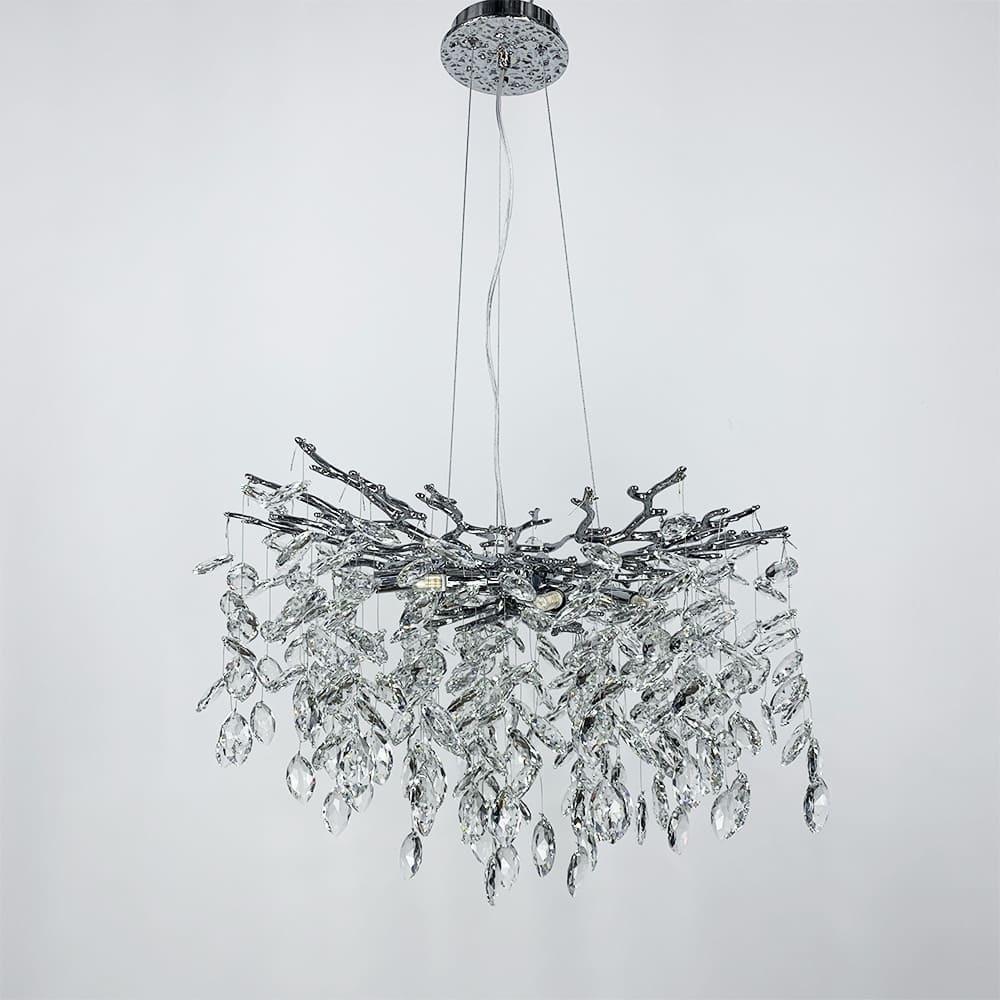 Люстра изысканная DIAMINA с хрустальными камнями Ø 80 см Серебряный (33007-760 CH)
