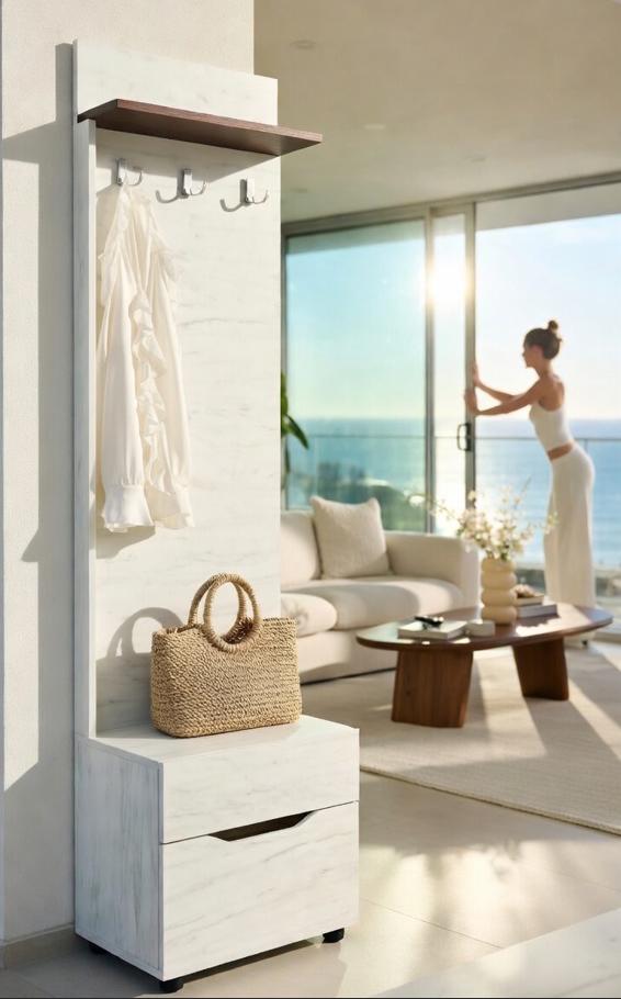 Вешалка в коридор Мастер Форм Аякс 500х376х1880 мм Дуб белый/Венге магия (20930)