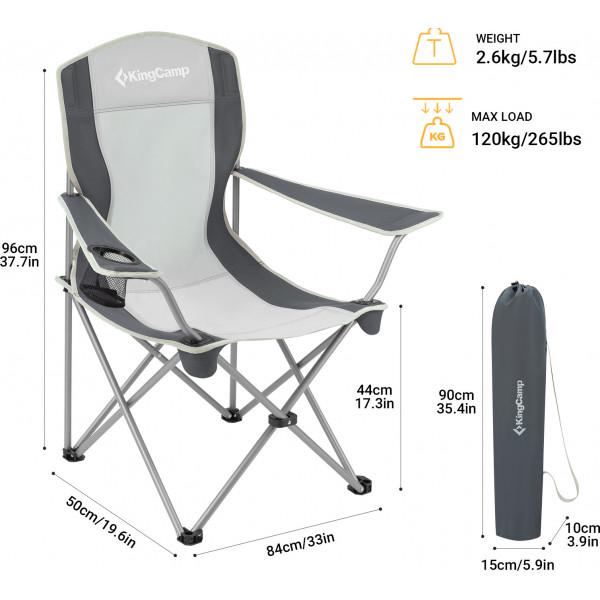 Стілець Kingcamp Arms Chairin Steel BLACK MEDIUM/GREY (KC3818) - фото 3