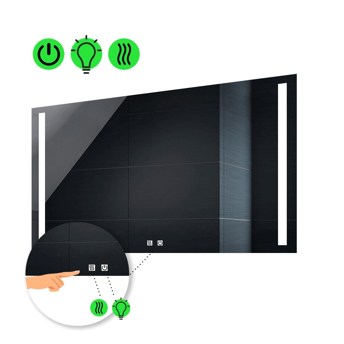 LED-зеркало 80x70 см с двумя сенсорами и подогревом Adelita (Adelitag56)