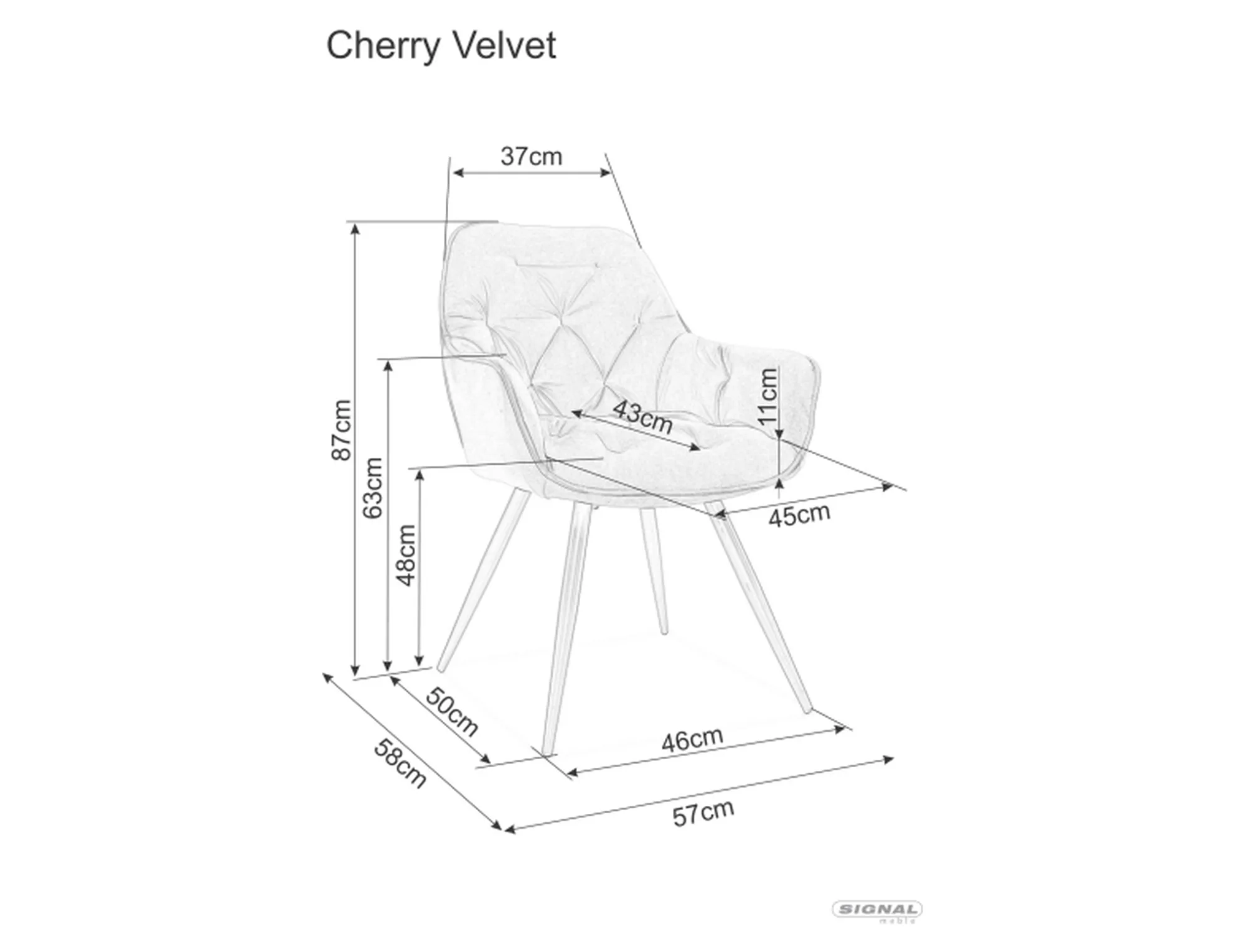 Стілець кухонний Signal CHERRY BJORN Чорний/Оливковий (15348310) - фото 3