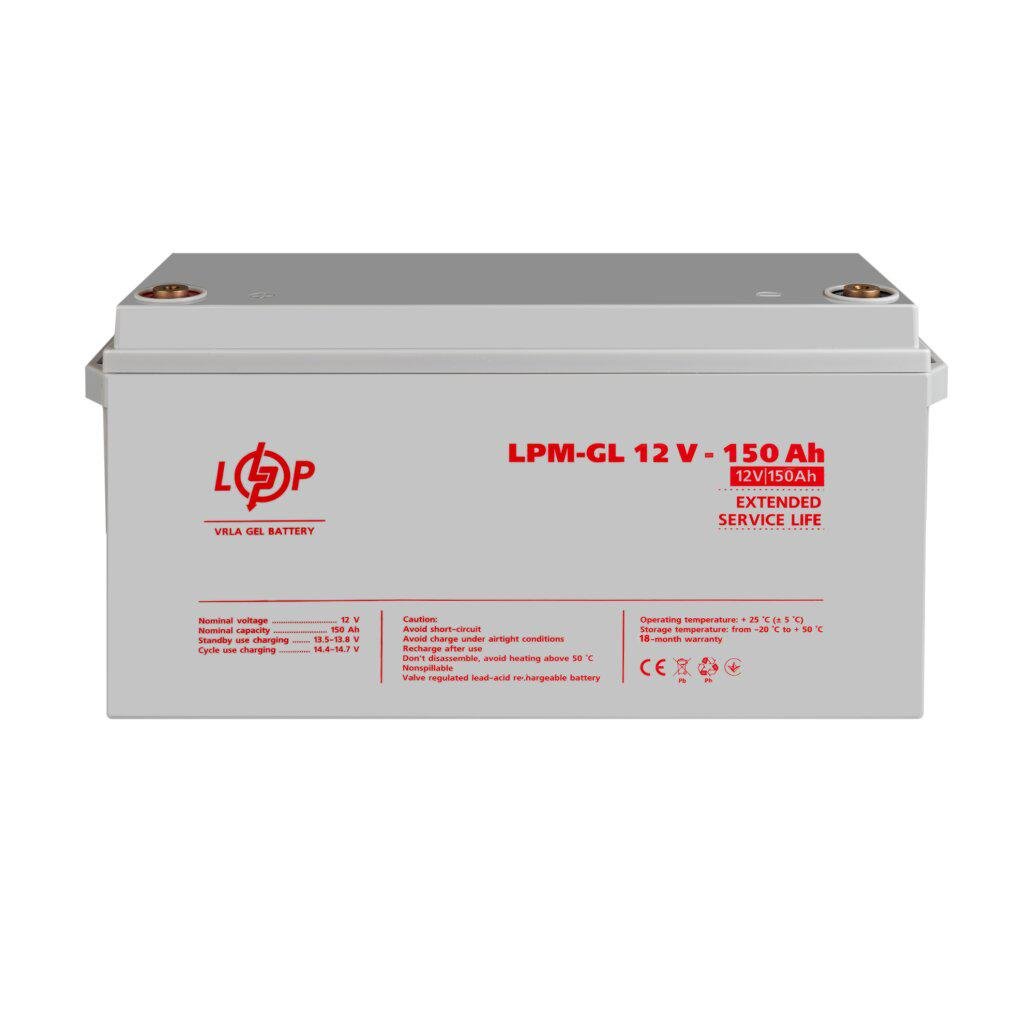 Аккумулятор для ИБП гелевый LogicPower LPM-GL 12V 150 Ah 1200 циклов (LP4155)