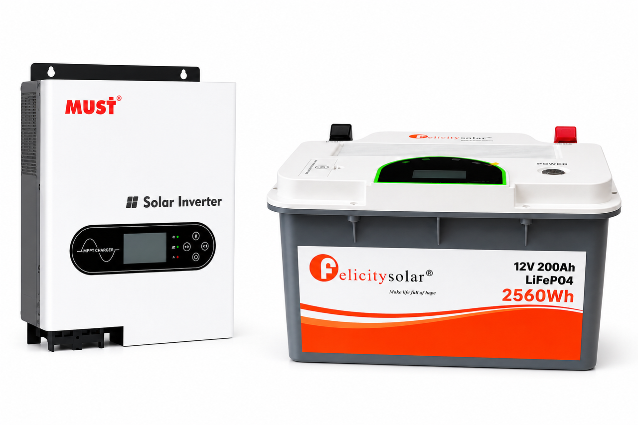Комплект резервного питания MUST PV1800 и аккумулятор Felicity LiFePO4 12V 200Ah 2,56 кВт·ч (36926923) Комплект резервного питания MUST PV1800 и аккумулятор Felicity LiFePO4 12V 200Ah 2,56 кВт·ч (36926923)