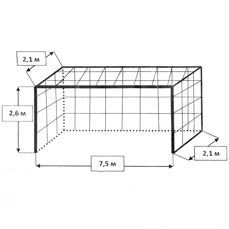 Сетка на ворота Zelart SP-Planeta ЕВРО ЭЛИТ SO-2325 тренировочная безузловая 2,6х7,5 м 2 шт. (DR007979) - фото 5