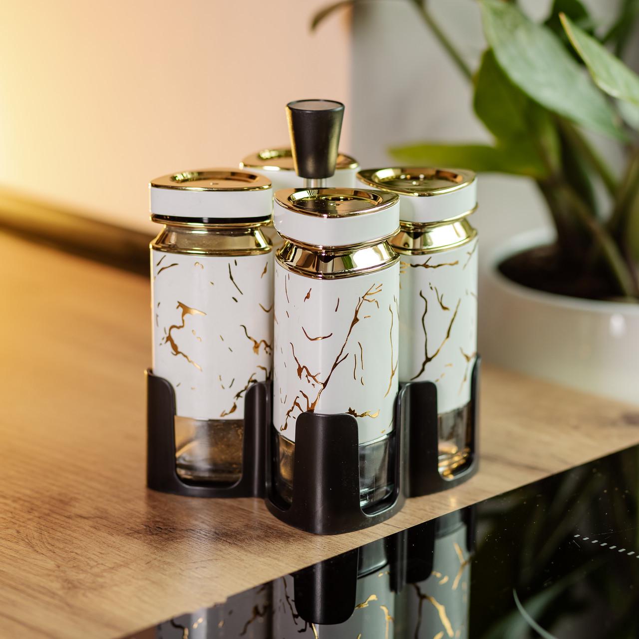 Набір баночок для спецій карусель 4 шт. 120 мл (HP-1330) - фото 6